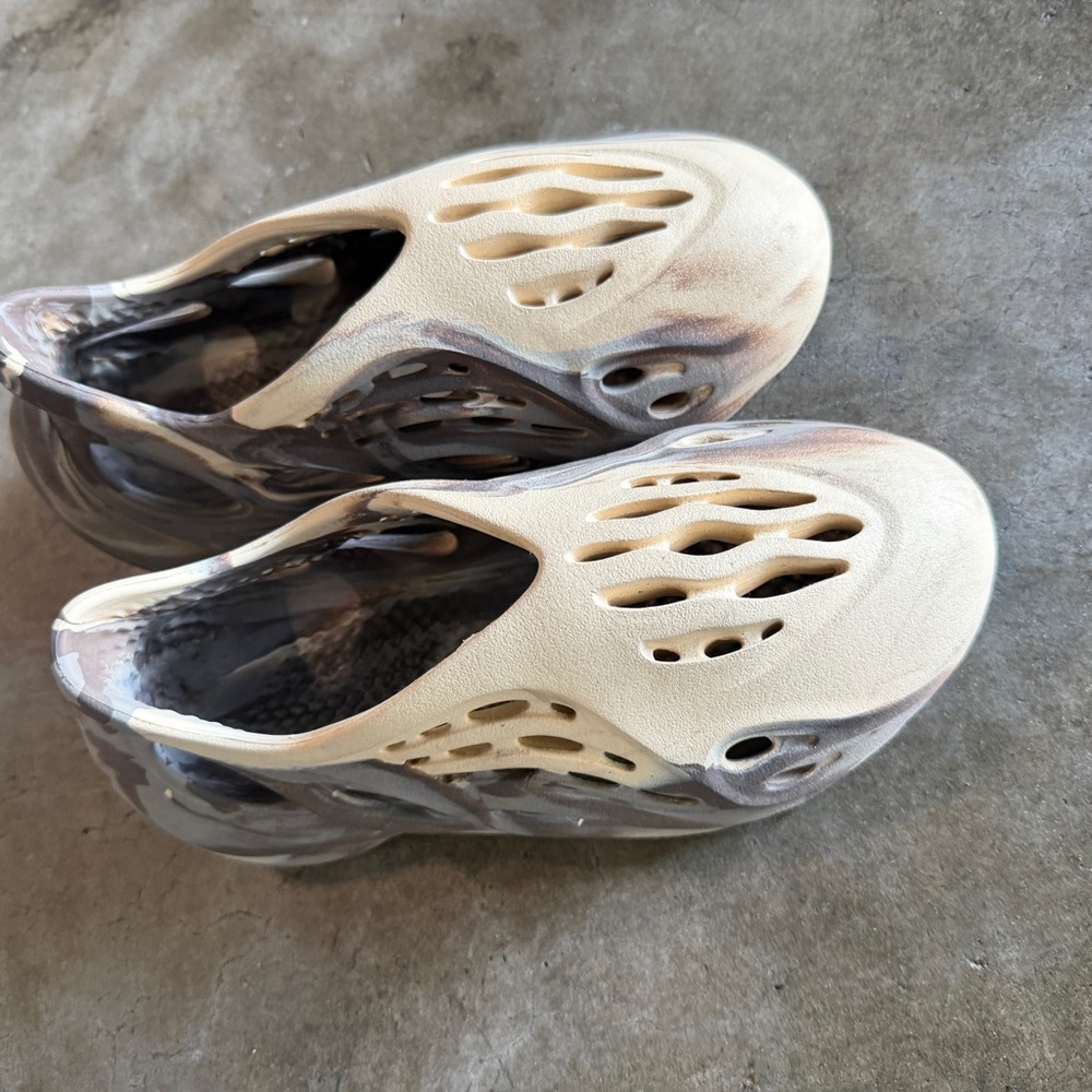 Beige and Brown Foam Slip-On Clogs